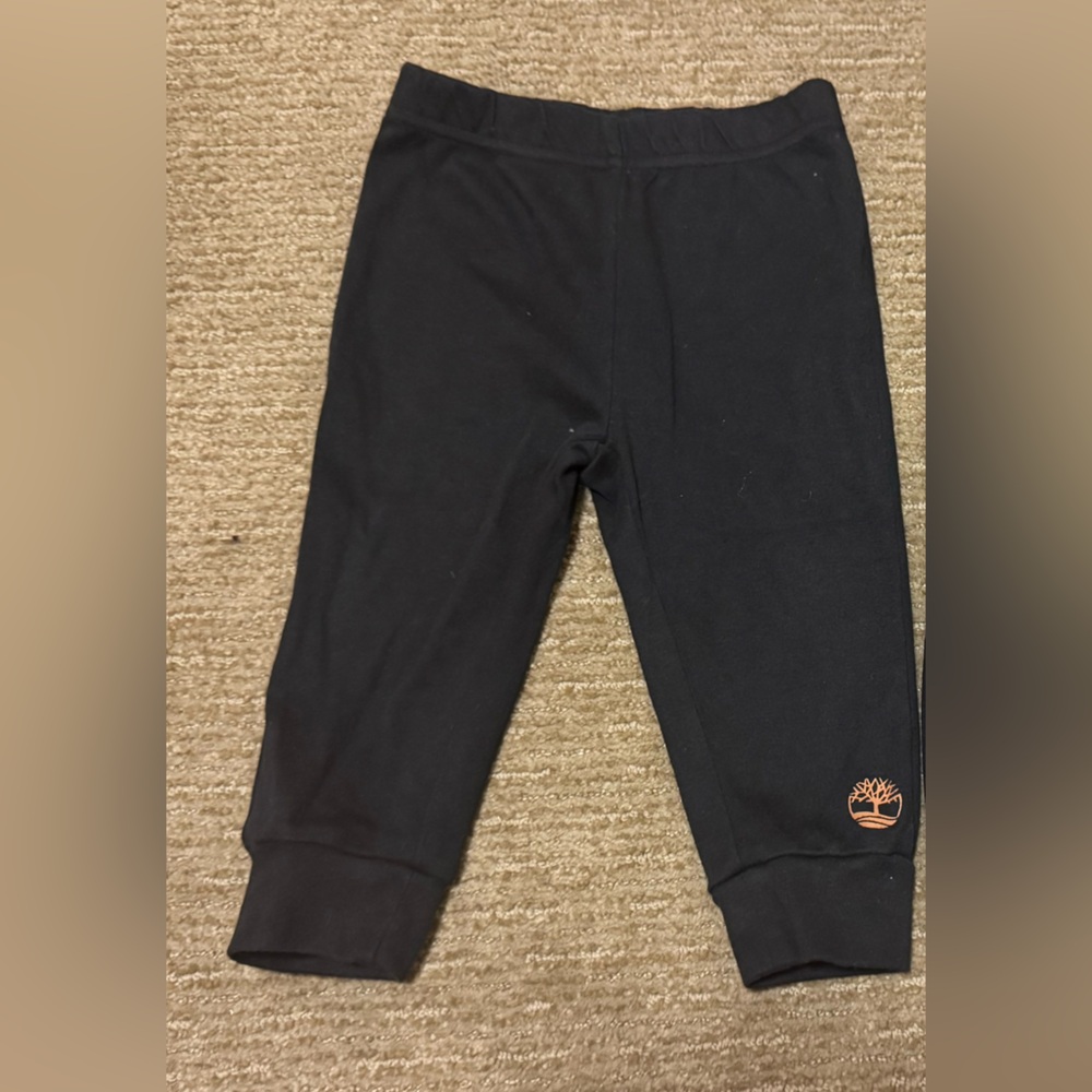 Timberland Kids Black Sweatpants with Orange Logo